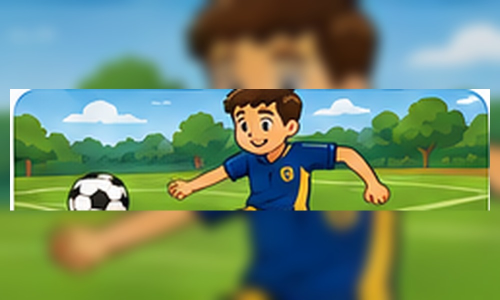 Cancha deportiva en estilo caricatura