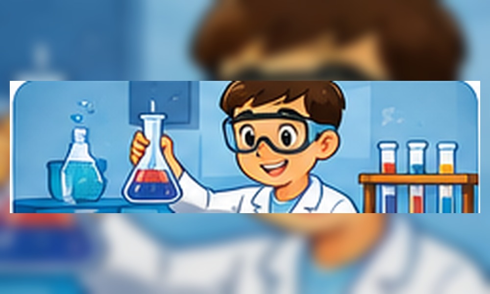 Laboratorio de ciencias en estilo caricatura