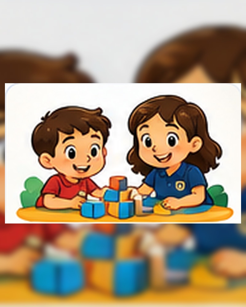 Niños en educación inicial en estilo caricatura